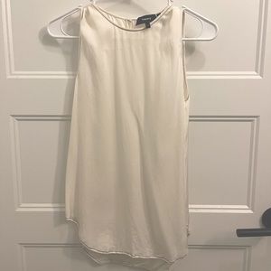 Theory silk shell top in ivory.